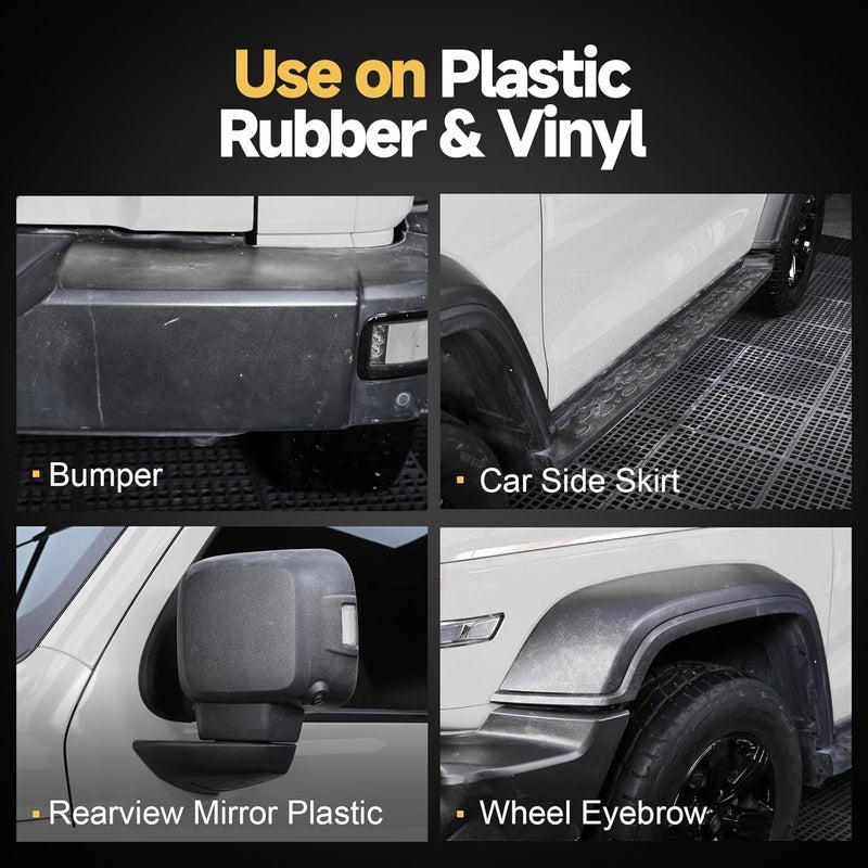 toretark Plastic Restorer for Cars, Not a Dressing, Black Trim Restorer, Ceramic Crystal Coating Highly Concentrated, Lasting Up to 6 Months+ with UV Protection, Restore Automotive Exterior Protectant - Image 4